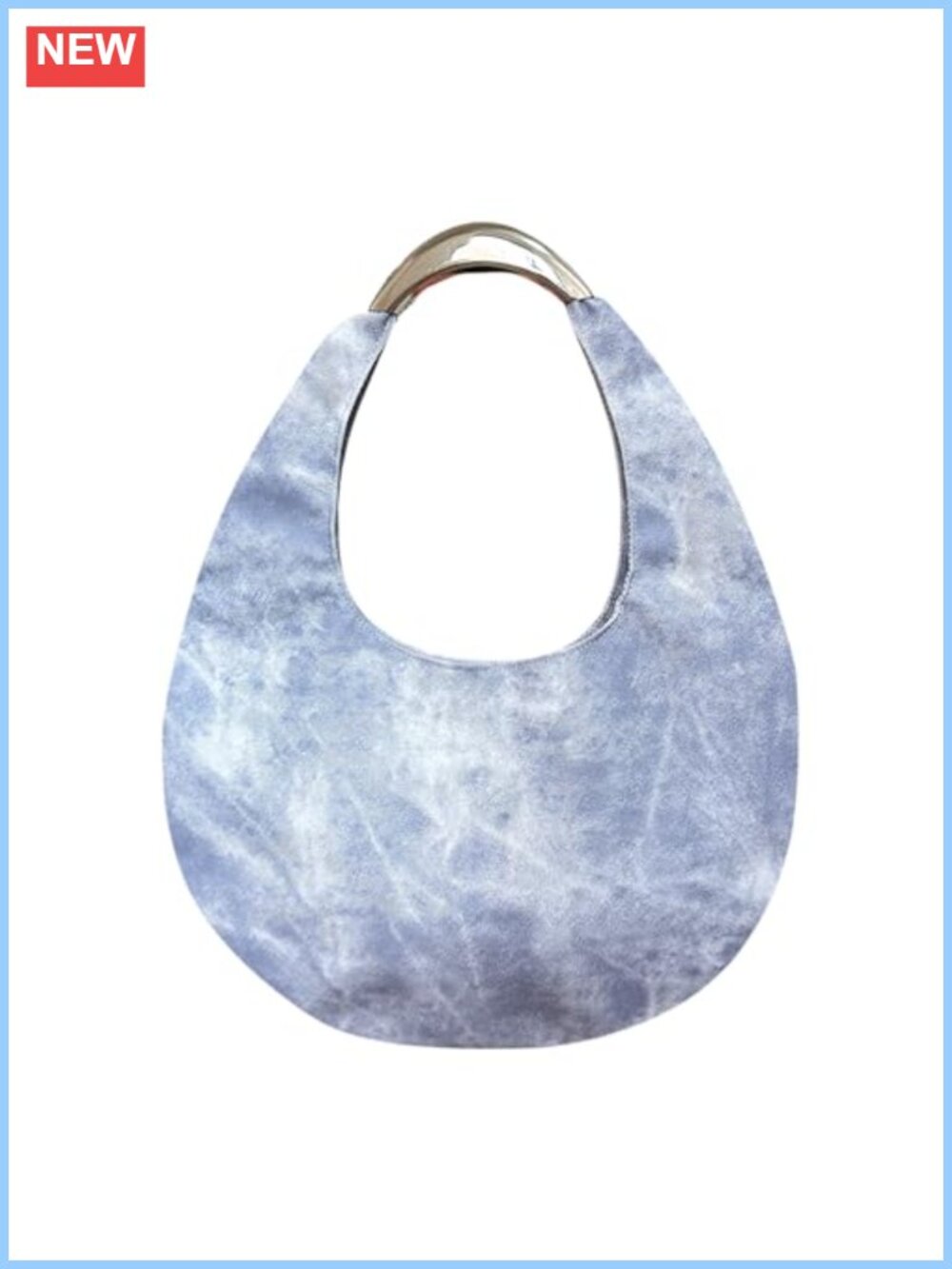 Waterproof Faux Leather Y2K Hobo Tote Bag Metallic Handle Work Shopping